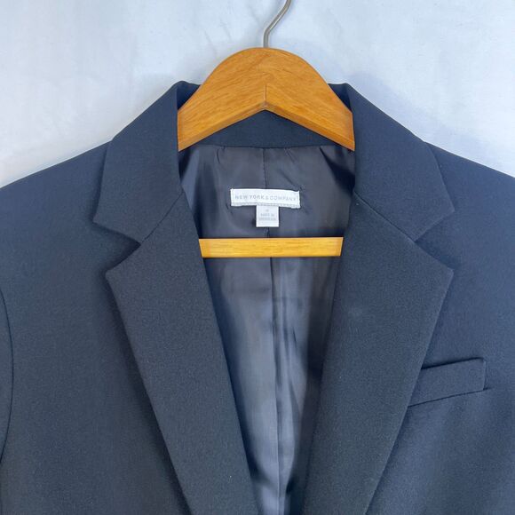 New York & Company Basic Black Blazer Single Breasted One Button Size 8 - Picture 3 of 9